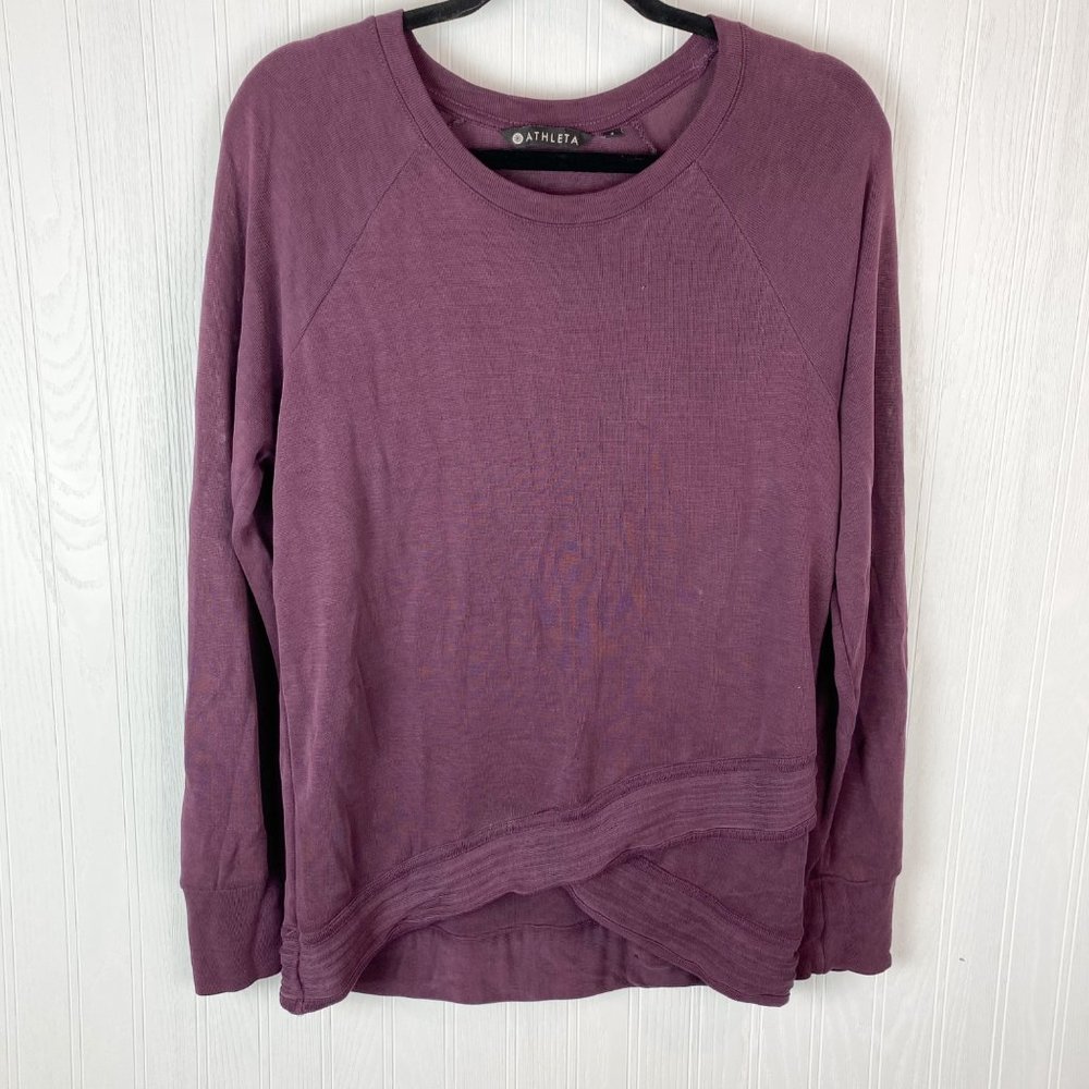 Athleta Womens Long Sleeve Top Plum Size Small
